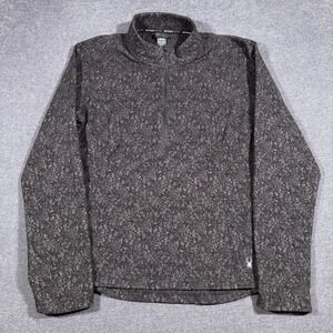 Spyder Womens Fleece Pullover Size Large Black Marble Long Sleeves Zip Pocket